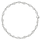 Mixed Filigree And Mariner Link Chain Anklet In Sterling Silver fine designer jewelry for men and women